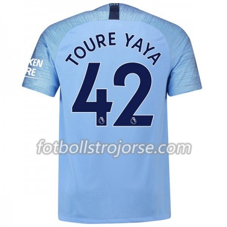 Manchester City Matchtröjor Toure Yaya 42 Hemma Fotbollströja 2018-2019 Manchester City Matchtröjor Toure Yaya 42 Hemma Fotbollströja 2018-2019